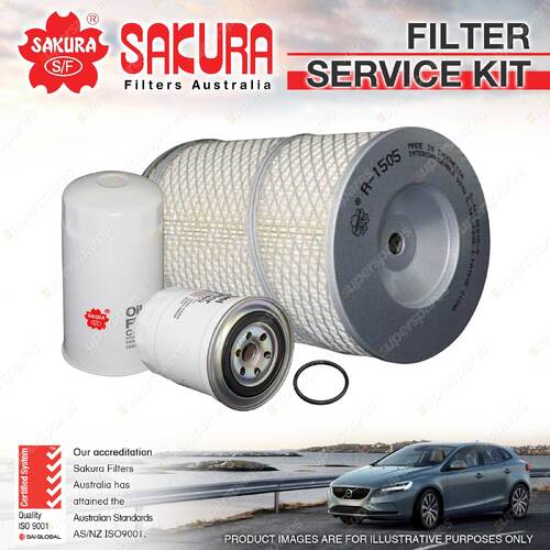 Sakura Oil Air Fuel Filter Service Kit for Nissan Cabstar SYH40 3.5L D 87-95