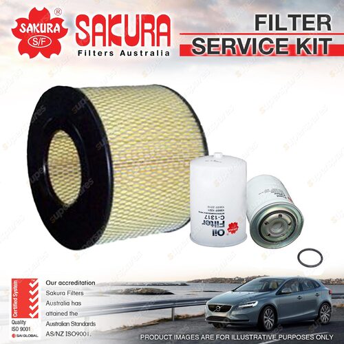 Sakura Oil Air Fuel Filter Service Kit for Toyota Coaster Bus XZB50 4.0 TD 06-08