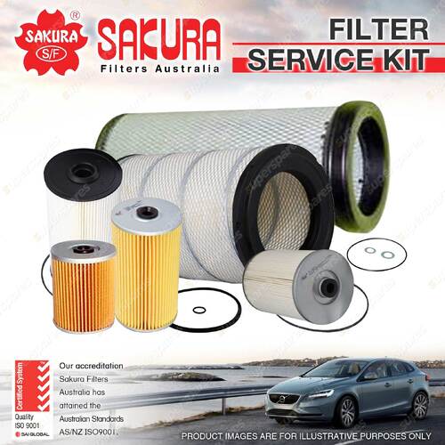 Sakura Oil Air Fuel Filter Service Kit for Isuzu FXD77 FXL77 FXR77 9.8L TD