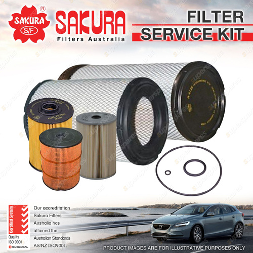 Sakura Oil Air Fuel Filter Service Kit for Nissan UD GWB4D GW400 470 13.0L 08-on