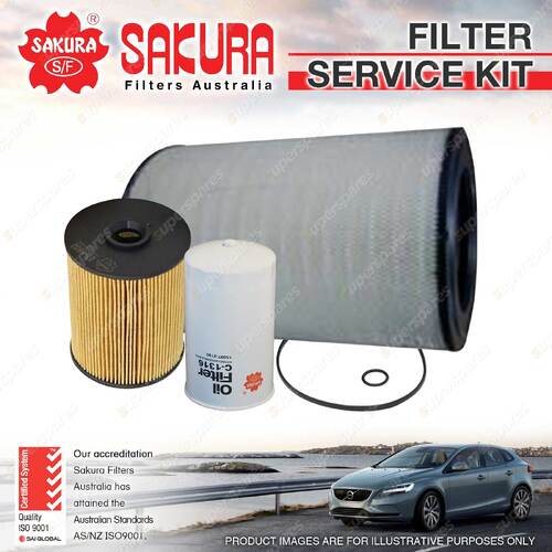 Sakura Oil Air Fuel Filter Service Kit for Nissan UD MKB37A MK6 7.7L TD 2008-on