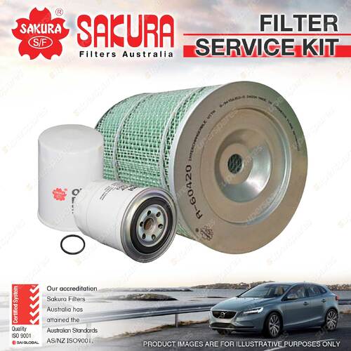 Sakura Oil Air Fuel Filter Service Kit for Nissan Civilian Bus RGW40 RYW40 W40