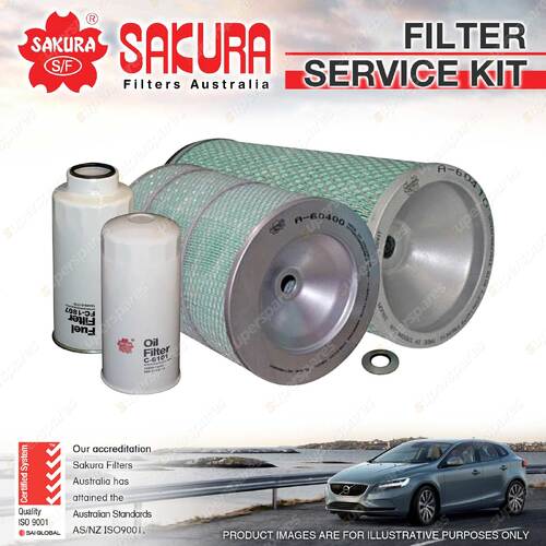 Sakura Oil Air Fuel Filter Service Kit for Nissan UD MK150 MKA121 4.6L TD 99-02