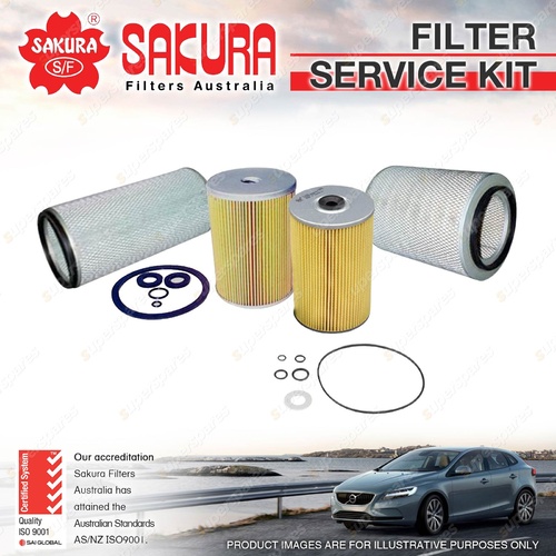 Sakura Oil Air Fuel Filter Service Kit for Isuzu FTR12 FTS12 6.5L Diesel