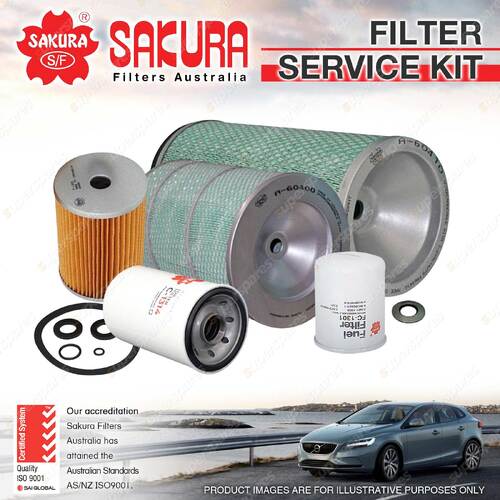 Sakura Oil Air Fuel Filter Service Kit for Hino FF19K L Ranger 8 FF1J 8Z GT1J