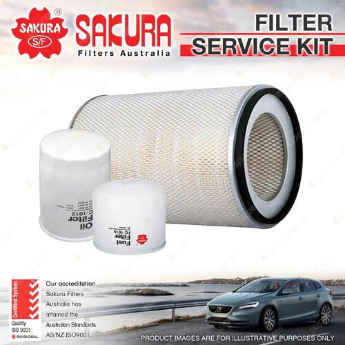 Sakura Oil Air Fuel Filter Service Kit for Mitsubishi FUSO Canter FG639 3.9L D