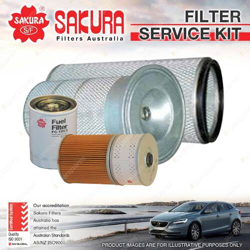 Sakura Oil Air Fuel Filter Service Kit for Mitsubishi FUSO Fighter FM515 6.6L TD