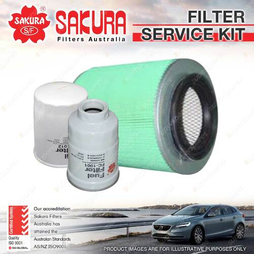 Sakura Oil Air Fuel Filter Service Kit for Mitsubishi FUSO Canter FB511 2.8L D