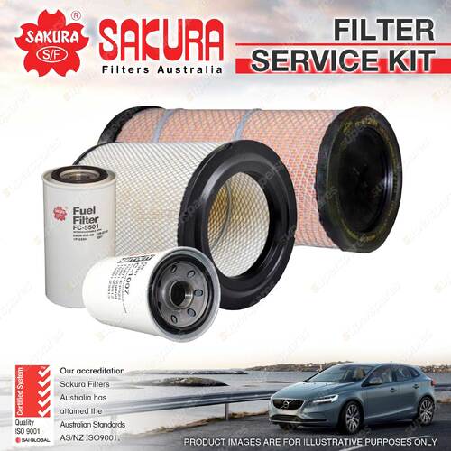 Sakura Oil Air Fuel Filter Service Kit for Nissan UD PK250 PKC310 7.4L TD 95-05