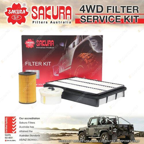 Sakura Oil Air Fuel Filter Service Kit for Landcruiser VDJ 76 78 79 1VDFTV TD V8