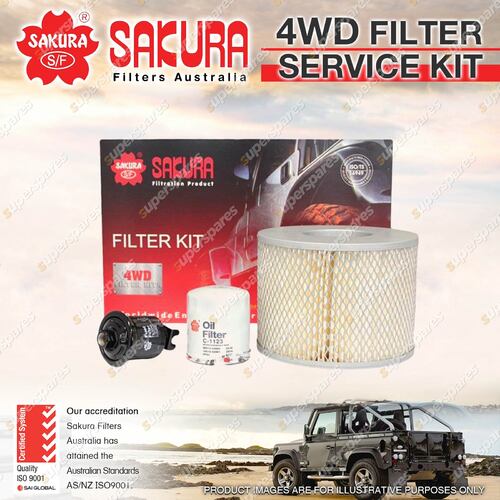 Sakura 4WD Filter Service Kit for Toyota Hilux VZN167 5VZ - FE 6Cyl 3.4L Petrol