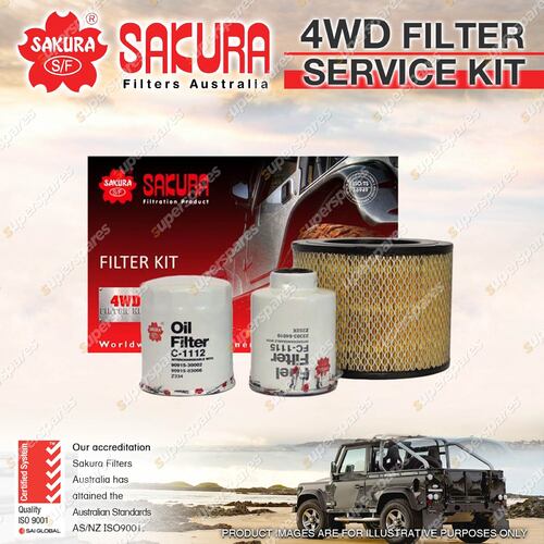 Sakura 4WD Filter Service Kit for Toyota Hilux Surf KZN185 1KZTE Refer RSK19