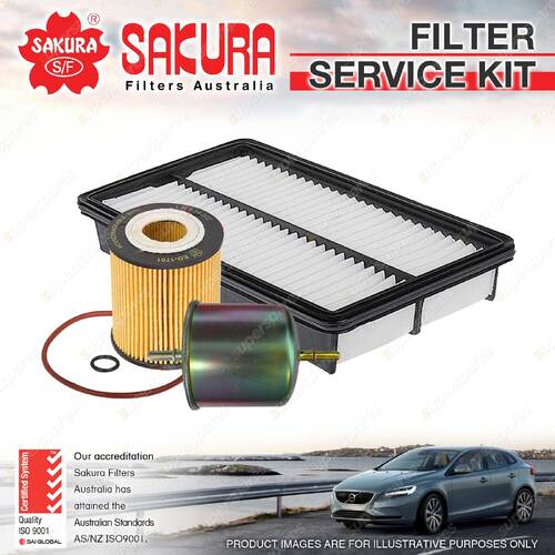 Sakura Oil Air Fuel Filter Service Kit for Mazda Tribute CU08 2.3L Petrol 4Cyl