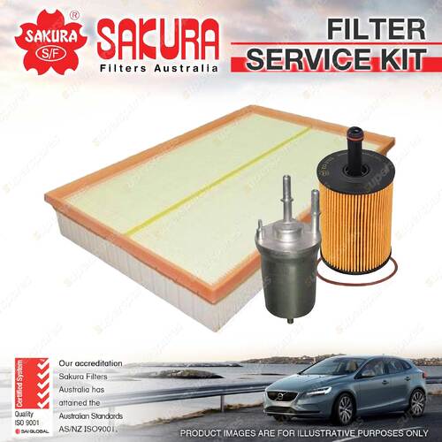 Sakura Oil Air Fuel Filter Service Kit for Volkswagen Golf 1K R32 3.2L V6 Petrol