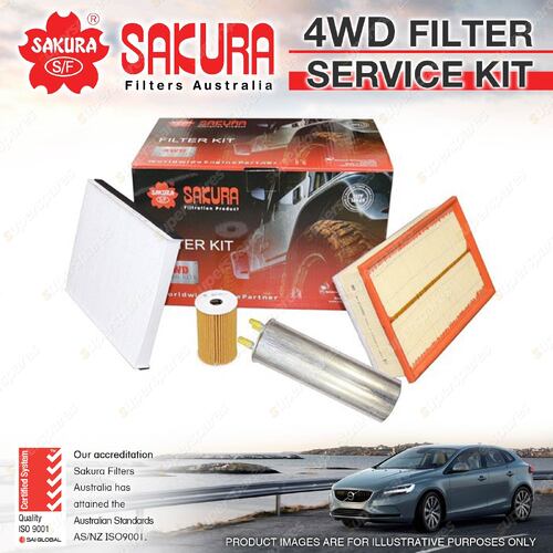 Sakura 4WD Filter Service Kit for VW Transporter T5 T6 2.0L 4 Cyl Diesel 09-20