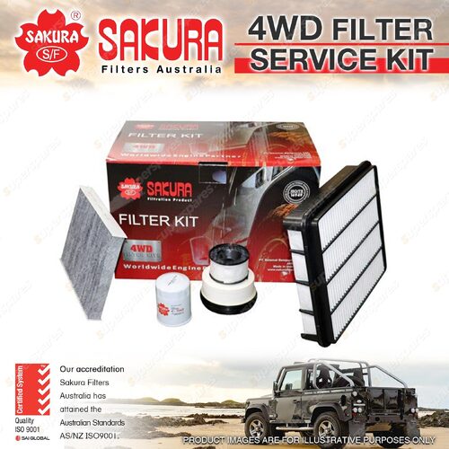 Sakura 4WD Filter Service Kit for Toyota Landcruiser FJA300 F33A-FTV 3.3L 21-On