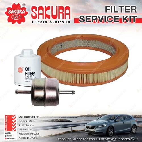 Sakura Oil Air Fuel Filter Service Kit for Volkswagen Polo 6N 1.4L AEX 4 Cyl