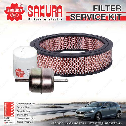 Sakura Oil Air Fuel Filter Service Kit for Isuzu KB20 KB25 KB40 1.6L G161Z 4cyl