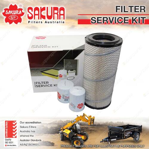 Sakura Oil Air Fuel Filter Service Kit for Kubota M110GX M5101 M5111 3.8L V3800