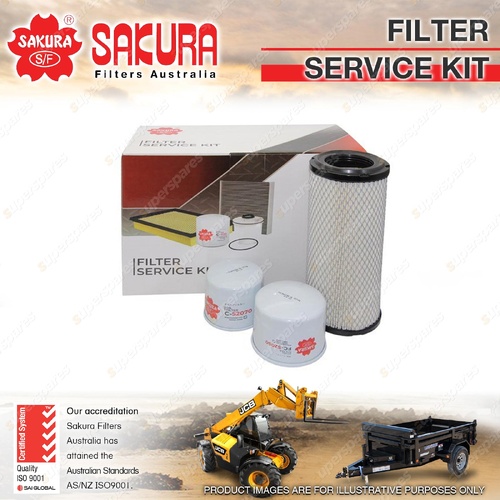 Sakura Oil Air Fuel Filter Service Kit for Yanmar V4-6 Vio 35-5 45-5B 55-5B