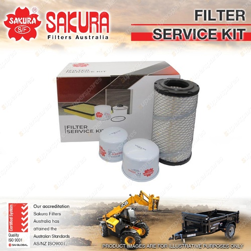 Sakura Oil Air Fuel Filter Service Kit for Yanmar Vio 30-6 35-6B 1.6L 2013-On