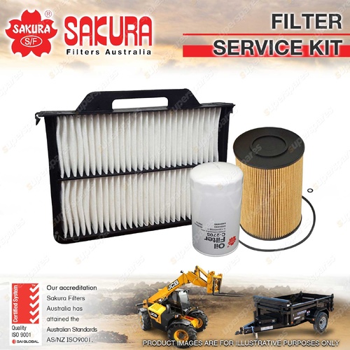 Sakura Oil Fuel Cabin Filter Service Kit for Hitachi ZX135US-3 3.0L 4JJ1T 13-On