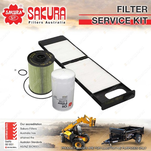 Sakura Oil Fuel Cabin Filter Service Kit for Sumitomo SH145X-6 3.0L 4JJ1X 12-On