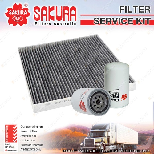 Sakura Oil Fuel Cabin Filter Service Kit for Mack Metroliner 8.9L CUM 2009-2020