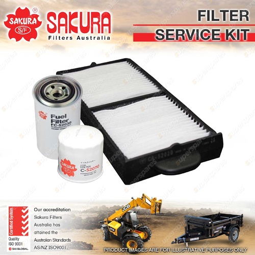 Sakura Oil Fuel Cabin Filter Service Kit for Yanmar SV100-2B 3.3L 4TNV98 2014-On