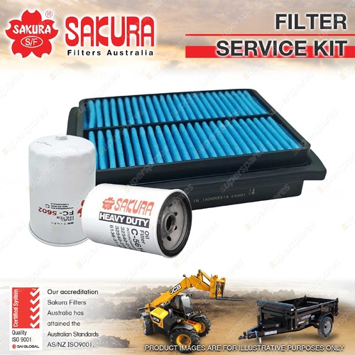 Sakura Oil Fuel Cabin Filter Service Kit for Komatsu D65E-12 11.0L 6D125 1900-On