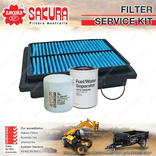 Sakura Oil Fuel Cabin Filter Service Kit for Komatsu PC138US-8 PC88MR-8 3.3L