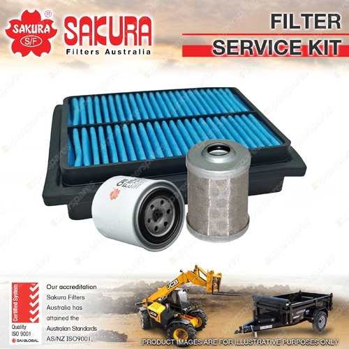 Sakura Oil Fuel Cabin Filter Service Kit for Kubota KX080-3 KX080-3S 3.8L 07-23