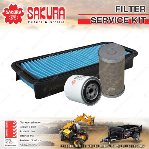 Sakura Oil Fuel Cabin Filter Service Kit for Kubota M6040 M7040 M8540 3.3L 06-On