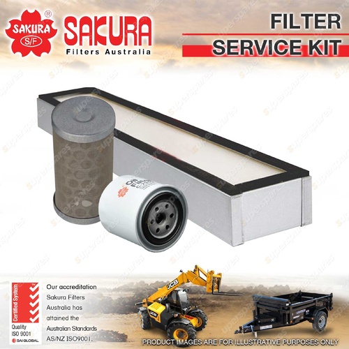 Sakura Oil Fuel Cabin Filter Service Kit for Kubota M7040SU 3.3L V3307 2019-On