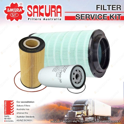 Sakura Oil Air Fuel Filter Service Kit for DAF CF 480FT CF530 CF85 2007-On