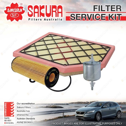 Sakura Oil Air Fuel Filter Service Kit for Ford Ranger Raptor PY T62 3.0L 22-On