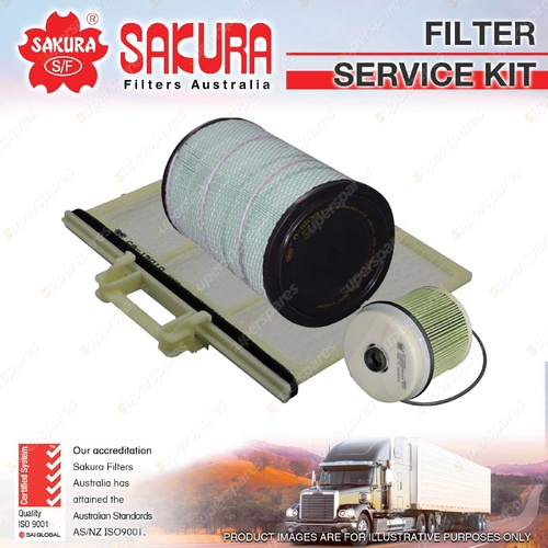 Sakura Air Fuel Cabin Filter Service Kit for Isuzu FRD FRR FSD FSR FSS FTR FTS