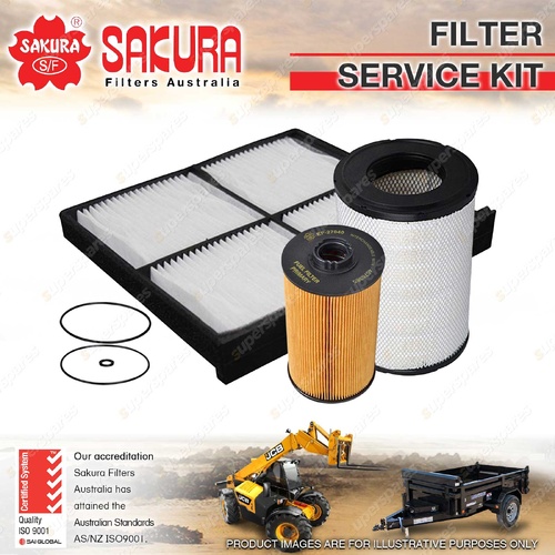 Sakura Air Fuel Cabin Filter Service Kit for Kobelco SK330-8 7.7L J08ETM 2006-On