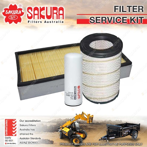 Sakura Air Fuel Cabin Filter Service Kit for Caterpillar 623G 15.2L C15 01-10