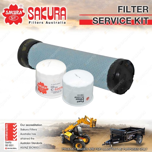 Sakura Oil Air Fuel Filter Service Kit for Yanmar Vio 55-5B 2.2L 4TNV88 09-13