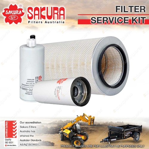 Sakura Oil Air Fuel Filter Service Kit for Kawasaki 90ZV-2 10.8L QSM11 2008-2013