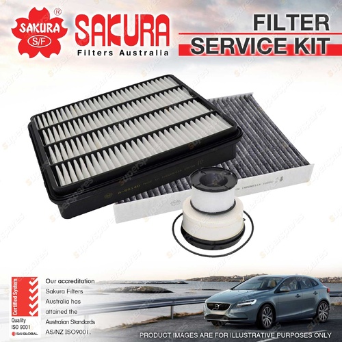 Sakura Air Fuel Cabin Filter Service Kit for Toyota Landcruiser FJA300 21-On