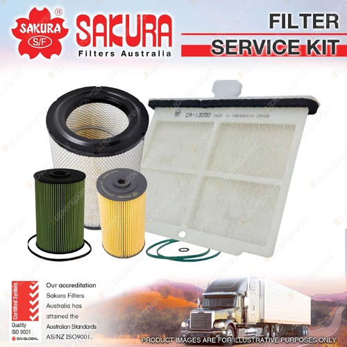 Sakura Oil Air Fuel Cabin Filter Service Kit for Hino 700 3241 FY FS SS 04-19