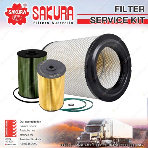 Sakura Oil Air Fuel Filter Service Kit for Hino 700 2848 FS SS FY SH SS 04-21