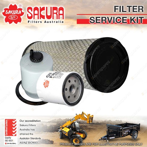 Sakura Oil Air Fuel Filter Service Kit for Caterpillar 302.5C 1.3L 2007-2014
