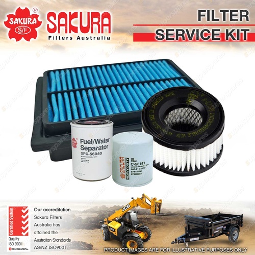 Sakura Oil Air Fuel Cabin Filter Service Kit for Komatsu PC138US-11 PC88MR-10
