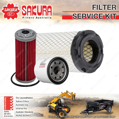Sakura Oil Air Fuel Filter Service Kit for Yanmar Vio 15-2 Vio 17 0.9L 3TNV70