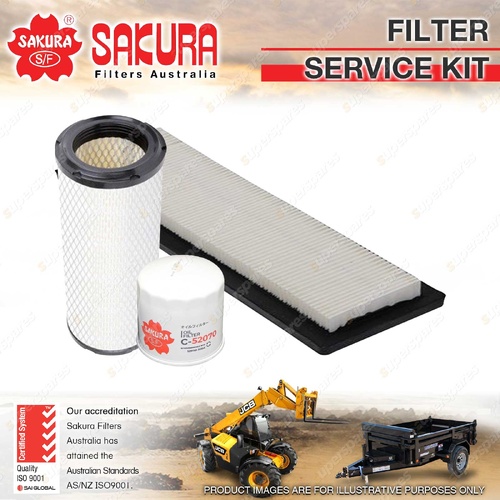 Sakura Oil Air Cabin Filter Service Kit for Bobcat E85 3.3L 4TNV98 2013-On