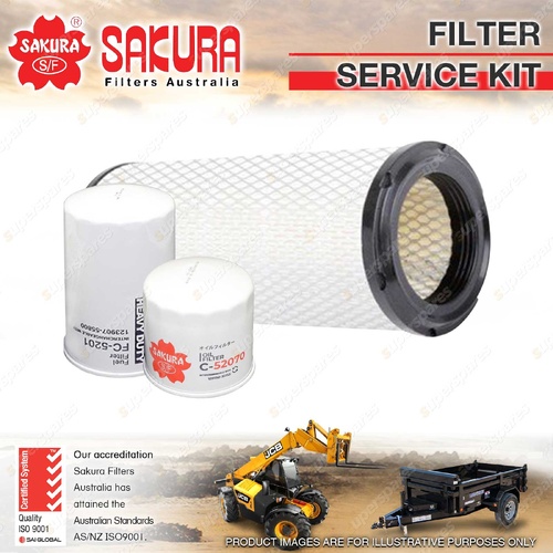 Sakura Oil Air Fuel Filter Service Kit for Hyundai R55W-7 3.1L 4TNV94 2005-On
