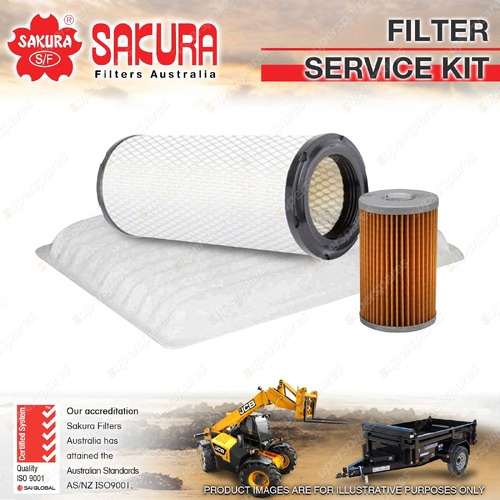 Sakura Air Fuel Cabin Filter Service Kit for Kubota KX121-3 2.2L V2203 2003-On